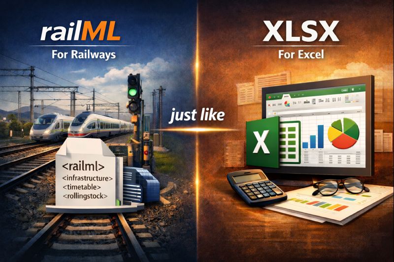 railML stands for railways like xlsx stands for Excel